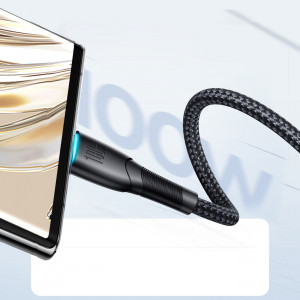 Кабел за зареждане и данни с оплетка JOYROOM Starry SA32-AC6 USB Type A към USB Type C 100W 1m черен - Img 8