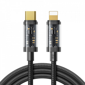 Кабел за зареждане и данни с оплетка JOYROOM USB Type C към Lightning 20W S-CL020A12 1.2m-Black - Img 1