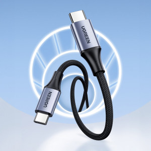 Кабел за зареждане и данни с оплетка UGREEN US535 USB Type C към USB Type C Power Delivery 240W 5A 1m сив - Img 9