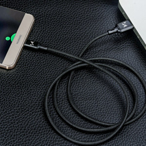 Кабел за зареждане и данни с оплетка WOZINSKY USB Type A към Lightning 2.4A 1m черен (WUC-L1B) - Img 11