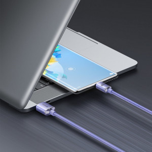 Кабел за зареждане и данни BASEUS Crystal Shine USB Type A към USB Type C с бързо зареждане 100W 1.2m (CAJY000405) лилав - Img 10