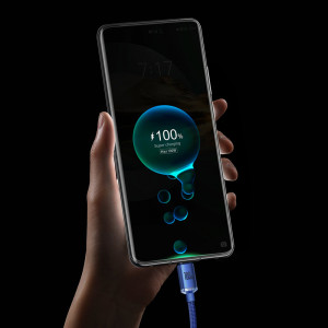 Кабел за зареждане и данни BASEUS Crystal Shine USB Type A към USB Type C с бързо зареждане 100W 2m син (CAJY000503) - Img 14
