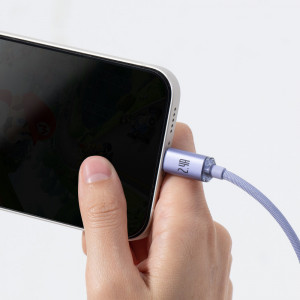 Кабел за зареждане и данни BASEUS Crystal Shine USB Type A към Lightning с бързо зареждане 2.4A 1.2m лилав (CAJY000005) - Img 7