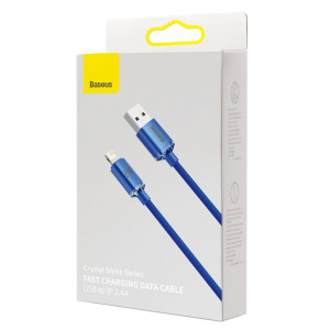 Кабел за зареждане и данни BASEUS Crystal Shine USB Type A към Lightning с бързо зареждане 2.4A 2m син (CAJY000103) - Img 5
