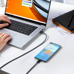Кабел за зареждане и данни BASEUS Dynamic USB Type A към USB Type C 100W 1m сив (CALD000616) - Img 14
