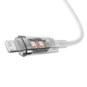 Кабел за зареждане и данни BASEUS Explorer USB Type A към Lightning 2.4A 2m бял (CATS010102) - Img 7