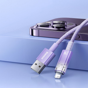 Кабел за зареждане и данни BASEUS Explorer USB Type A към Lightning 2.4A 2m бял (CATS010102) - Img 13