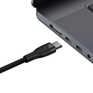 Кабел за зареждане и данни BASEUS Flash II 2in1 USB Type C към 2xUSB Type C с бързо зареждане 100W 1.5m черен - Img 4