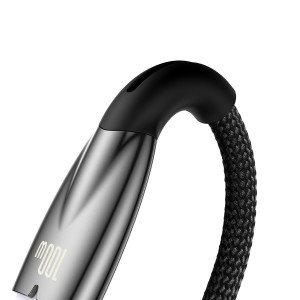 Кабел за зареждане и данни BASEUS Glimmer USB Type A към USB Type C с бързо зареждане 100W 480Mb/s 1m черен - Img 10