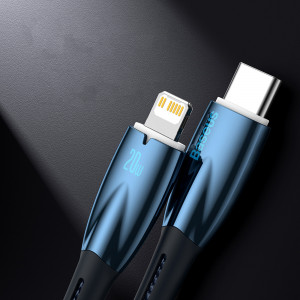 Кабел за зареждане и данни BASEUS Glimmer USB Type A към USB Type C с бързо зареждане 100W 480Mb/s 1m бял - Img 18