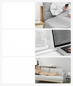 Кабел за зареждане и данни BASEUS Superior USB Type A към USB Type C с бързо зареждане 66 W 6A 1m бял (CATYS-02) - Img 15