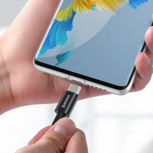 Кабел за зареждане и данни BASEUS Superior USB Type C към USB Type C с бързо зареждане Power Delivery Huawei FCP 100W 5A 20V 1m черен (CATYS-B01) - Img 9