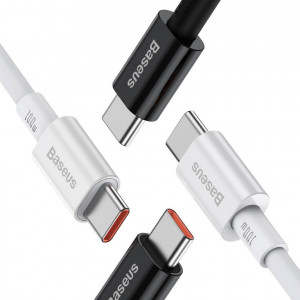 Кабел за зареждане и данни BASEUS Superior USB Type C към USB Type C с бързо зареждане Power Delivery Huawei FCP 100W 5A 20V 1m черен (CATYS-B01) - Img 19