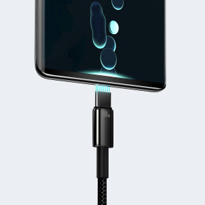 Кабел за зареждане и данни BASEUS Tungsten Gold USB Type A към USB Type C 480Mb/s 100W 1m черен (CAWJ000001) - Img 11