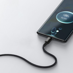 Кабел за зареждане и данни BASEUS Tungsten Gold USB Type A към USB Type C 480Mb/s 100W 2m черен (CAWJ000101) - Img 12