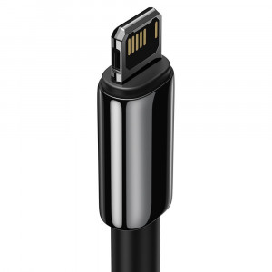 Кабел за зареждане и данни BASEUS Tungsten USB Type A към Lightning cable 2.4A 2m черен (CALWJ-A01) - Img 3