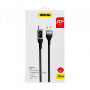 Кабел за зареждане и данни DUDAO USB Type A към USB Type C с бързо зареждане Power Delivery 66W 1m черен (L7Max) - Img 5