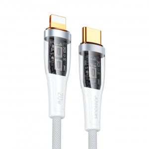 Кабел за зареждане и данни JOYROOM USB Type C към Lightning с бързо зареждане и smart switch 20W 1.2m бял (S-CL020A3) - Img 1