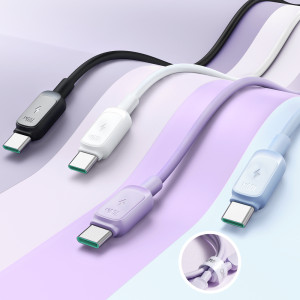 Кабел за зареждане и данни JOYROOM USB Type C към USB Type C 100W 1.2m S-CC100A14 лилав - Img 11