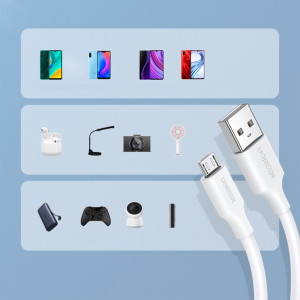 Кабел за зареждане и данни UGREEN US289 USB Type A към micro USB 1.5 m бял - Img 7