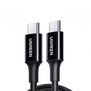 Кабел за зареждане и данни UGREEN US300 USB Type C към USB Type C 480Mb/s 5A 1m черен - Img 1