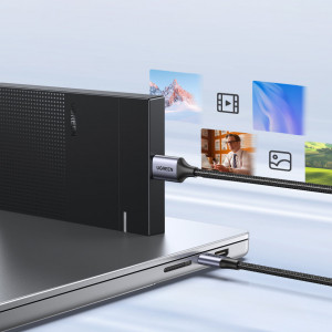 Кабел за зареждане и данни UGREEN US565 USB Type C към micro USB 3.0 5Gb/s 3A 0.5m сив - Img 3