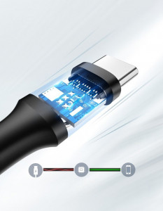 Кабел за зареждане и данни UGREEN USB Type A към USB Type C 3A 3m черен (60826) - Img 7