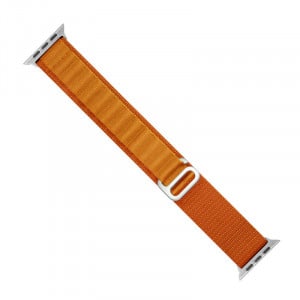 Каишка със стоманена закопчалка Alpine - Apple Watch 41mm Series 9 / 41mm Series 8 / 41mm Series 7 / 40mm Series 6 / 40mm SE / 40mm Series 5 / 40mm Series 4 / 38mm Series 3 / 38mm Series 2 / 38mm (1st gen) оранжев - Img 3