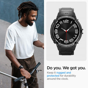 Калъф за корпус с каишка SPIGEN Rugged Armor Pro - Samsung Galaxy Watch6 Classic 47mm черен мат - Img 13