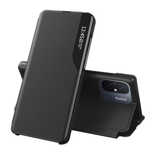 Калъф тип книга от еко кожа Eco - Xiaomi Redmi 11A / Poco C55 / Redmi 12C черен - Img 3