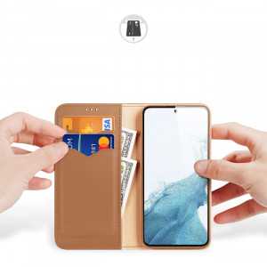 Калъф тип книга от естествена кожа DUX DUCIS Hivo със система против кражба - Samsung Galaxy S23 кафяв - Img 2