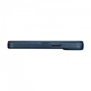 Калъф тип книга от естествена кожа iCARER CE Oil Wax Premium MagSafe - iPhone 14 Pro син - Img 12