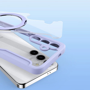Калъф тип книга с прозрачен гръб и стойка DUX DUCIS Skin X Pro MagSafe - Samsung Galaxy S24 лилав - Img 14