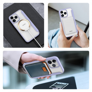 Калъф тип книга с прозрачен гръб DUX DUCIS Skin X Pro MagSafe - iPhone 15 Pro Max лилав - Img 10
