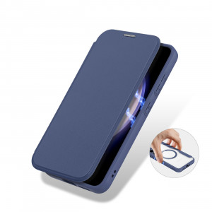 Калъф тип книга с прозрачен гръб DUX DUCIS Skin X Pro MagSafe - Samsung Galaxy S24 син - Img 8