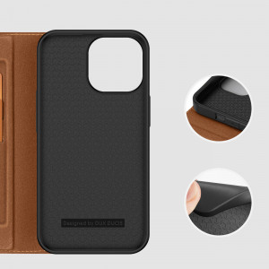 Калъф тип книга DUX DUCIS Skin X2 - iPhone 14 Pro Max кафяв - Img 11