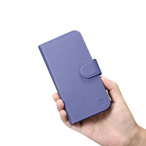 Калъф тип книга iCARER Wallet 2в1 против кражба - iPhone 14 Cover светлолилав - Img 12