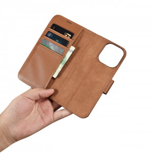 Калъф тип книга iCARER Wallet 2в1 против кражба - iPhone 14 Pro Cover кафяв - Img 14
