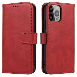 Калъф тип книга Magnet Elegant - iPhone 15 Pro Max червен - Img 1