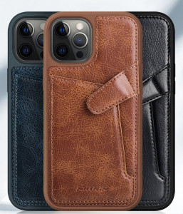 Кожен гръб с джоб за карти NILLKIN Aoge - iPhone 12 mini черен - Img 4