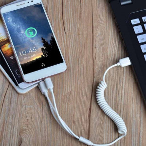 Комплект зарядни за кола DUDAO 2.4A 2x USB Type A + кабел 3в1 Lightning / USB Type C / Micro USB (R7) бяло - Img 5