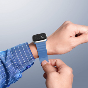 Магнитна каишка Dux Ducis Chain - Apple Watch 41mm Series 9 / 41mm Series 8 / 41mm Series 7 / 40mm Series 6 / 40mm SE / 40mm Series 5 / 40mm Series 4 / 38mm Series 3 / 38mm Series 2 син - Img 5