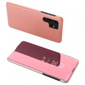 Огледален калъф тип книга Clear View - Samsung Galaxy S23 Ultra розов - Img 1
