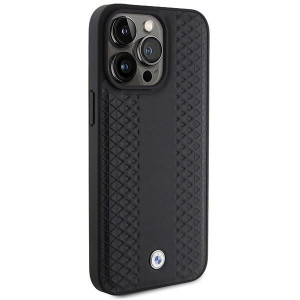 Оригинален гръб от еко кожа BMW Leather Diamond - iPhone 15 Pro Max черен - Img 4
