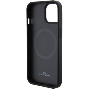 Оригинален гръб от естествена кожа BMW Leather Hot Stamp MagSafe - iPhone 15 Plus черен - Img 7