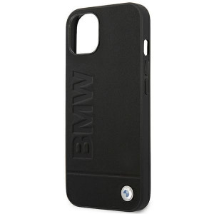 Оригинален гръб от естествена кожа BMW Leather Stamp BMHCP14MSLLBK - iPhone 14 Plus черен - Img 6