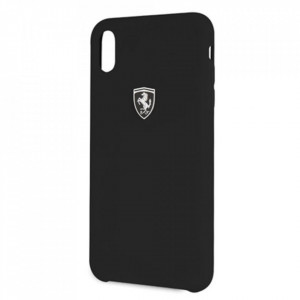 Оригинален гръб от естествена кожа FERRARI Silicone Off track FEOSIHCI65BK - iPhone XS Max черен - Img 7