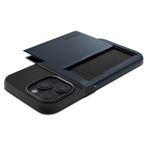Оригинален гръб със слот за карта SPIGEN Slim Armor CS - iPhone 15 Pro Max син - Img 7
