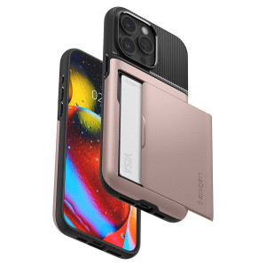 Оригинален гръб със слот за карта SPIGEN Slim Armor CS - iPhone 15 Pro розов - Img 8