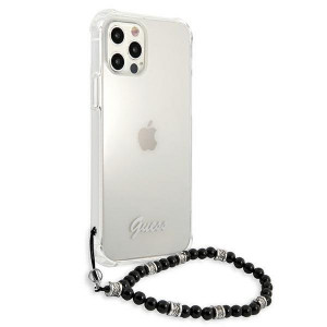 Оригинален гръб с гривна GUESS черен Pearl GUHCP12LKPSBK - iPhone 12 Pro Max прозрачен - Img 4